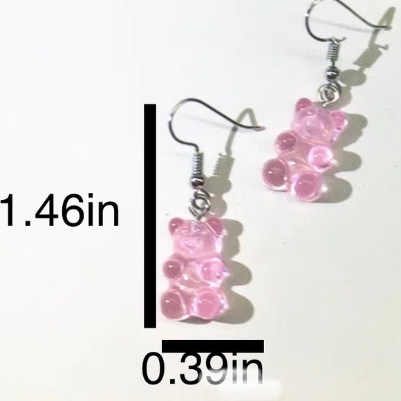 🆕 Gummy Bear Charm Dangle Earrings - Picture 3 of 8